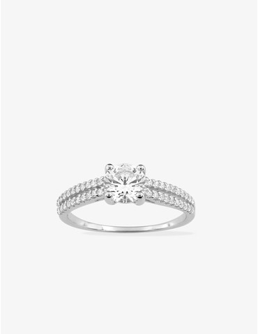 Bague solitaire accompagné...