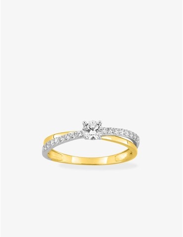 Bague solitaire accompagné...