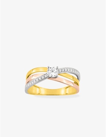 Bague solitaire accompagnée...