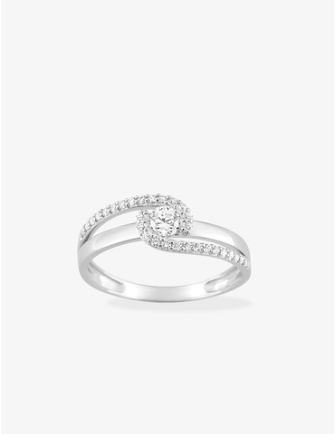 Bague solitaire accompagné...