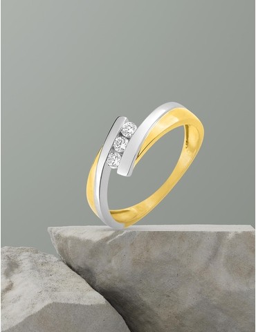 Bague trilogie bicolore or...