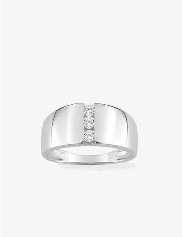 Bague trilogie or blanc 375...