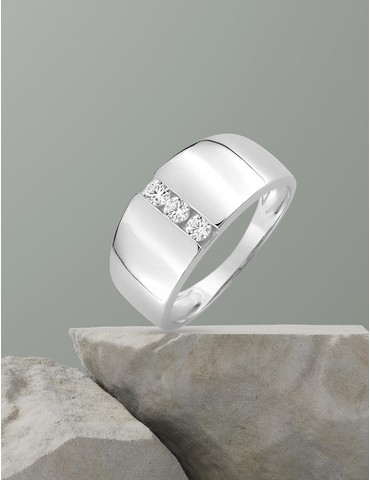 Bague trilogie or blanc 375...