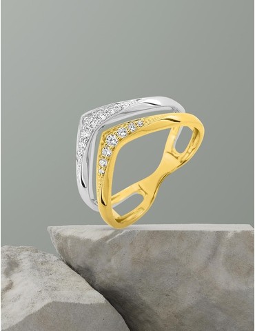 Bague fantaisie bicolore or...