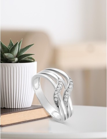 Bague fantaisie or blanc...