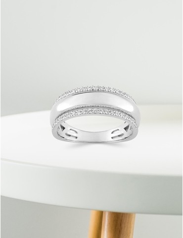 Bague fantaisie or blanc...