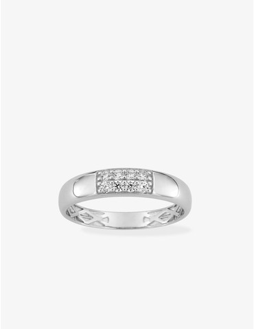 Bague jonc or blanc 375‰ et...