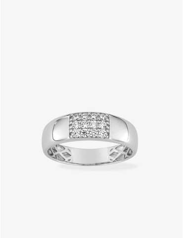 Bague jonc or blanc 375‰ et...