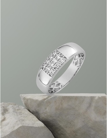 Bague jonc or blanc 375‰ et...