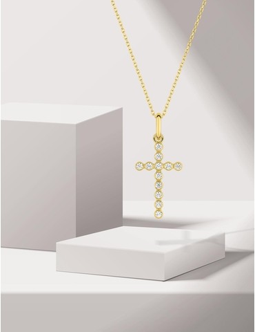 Pendentif croix or jaune...