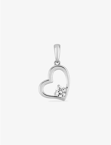 Pendentif cœur or blanc 375...