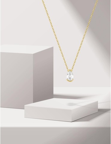 Collier or jaune 375 ‰ et...