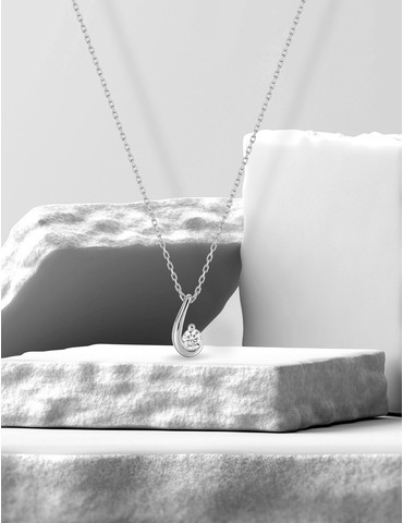 Collier virgule or blanc...