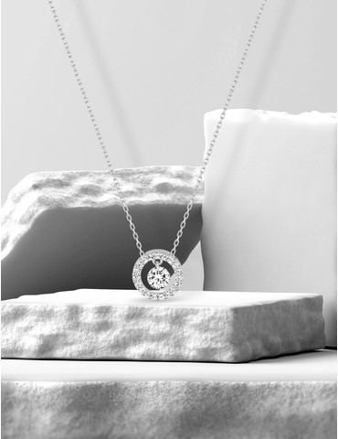 Collier en or blanc 375 ‰...