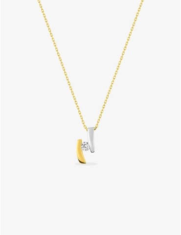Collier bicolore or jaune...