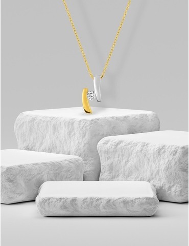 Collier bicolore or jaune...
