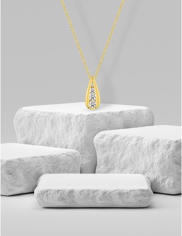 Collier goutte Trilogie or...