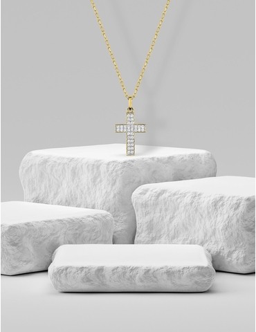 Collier croix oxydes de...