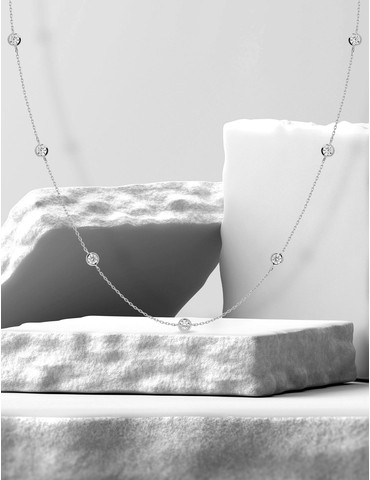 Collier or blanc 375‰ et...