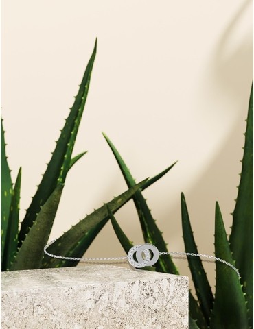 Bracelet cercle en or blanc...