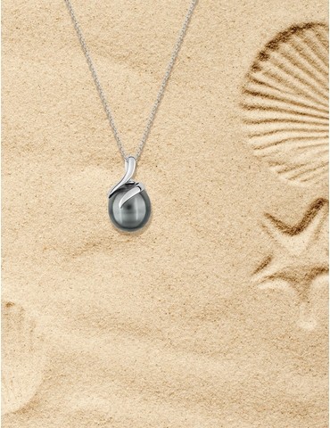 Pendentif or blanc 375‰ et...