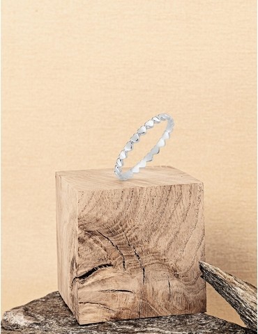 Bague cœur en or blanc 375 ‰