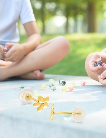 Boucles d'oreilles fleur or...