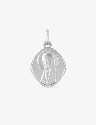 Médaille Vierge en or blanc...