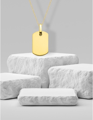 Pendentif plaque GI en or...
