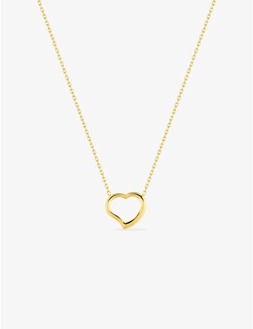 Collier cœur or jaune 375 ‰
