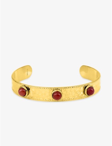 Bracelet jonc acier doré et...