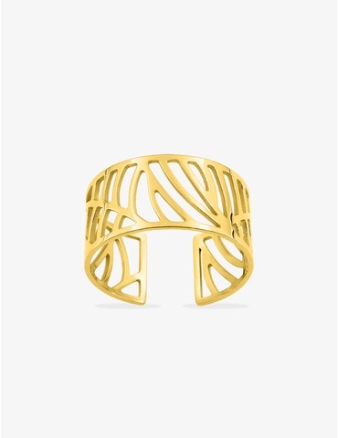Bague ajourée en acier doré