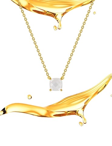 Collier or jaune 750 ‰ et...