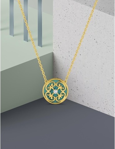 Collier Babylone or jaune...