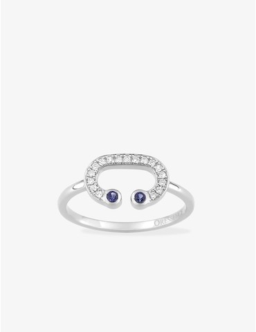 Bague Lady C or blanc 750‰,...