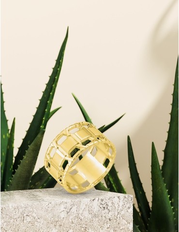 Bague Graphique plaqué or