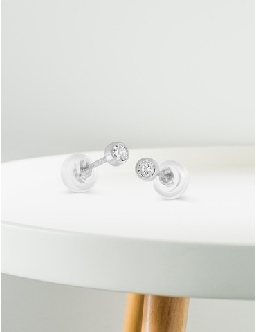 Boucles d'oreilles or blanc...