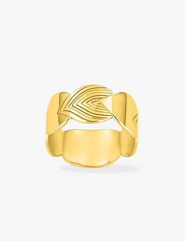 Bague motif feuille en...