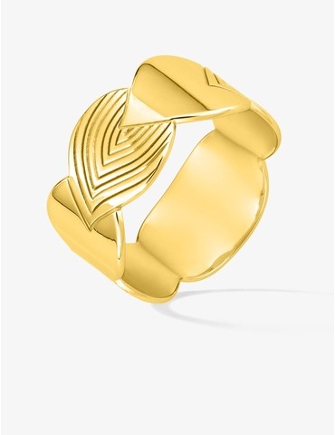 Bague motif feuille en...