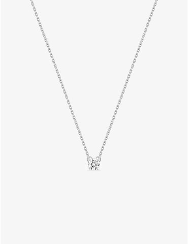 Collier solitaire or blanc...