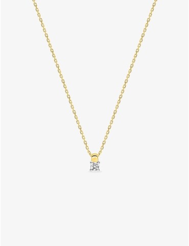 Collier solitaire bicolore...
