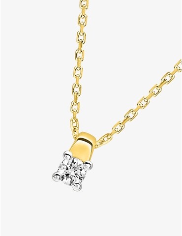 Collier solitaire bicolore...