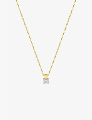 Collier solitaire bicolore...