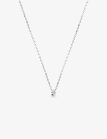 Collier solitaire or blanc...