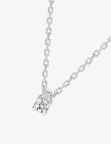 Collier solitaire or blanc...