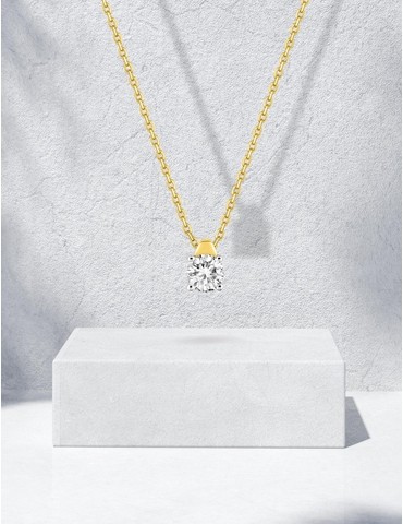 Collier solitaire bicolore...