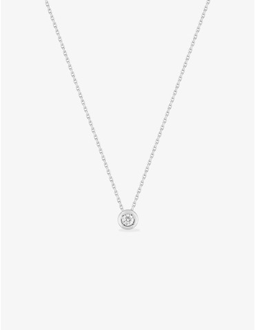 Collier solitaire or blanc...