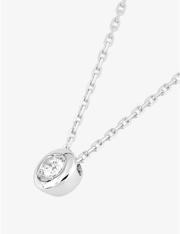 Collier solitaire or blanc...