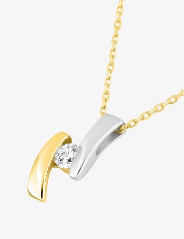 Collier bicolore or 750 ‰...