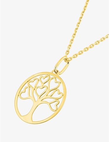 Collier arbre cœur or jaune...
